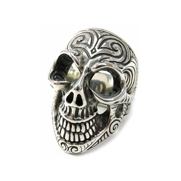 Other , Materials - ビルウォールレザー bwl BWL 正規取扱販売店 メンズ ジュエリー シルバーアクセ アメリカ製 マリブ BWL TRIBAL GRAFFITI MASTER SKULL　トライバルグラフィティマスタースカルリング/シルバーアクセサリー ギフト プレゼント