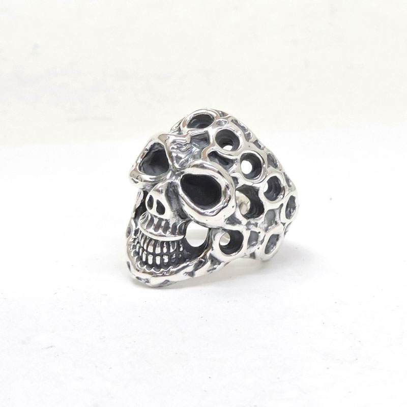 ビルウォールレザー bwl BWL 正規取扱販売店 メンズ ジュエリー シルバーアクセ アメリカ製 マリブ BWL MEDIUM MASTER SKULL RING w/ HOLES ミディアムマスタースカルリング シルバーアクセサリーリング ギフト プレゼント