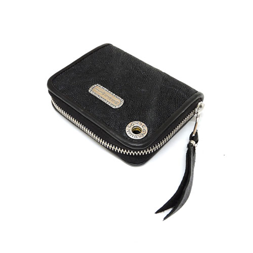 Bwl正規取扱販売店 Bill Wall Leather ビルウォールレザー 送料無料 あす楽 Bwl Leather Bwl上野限定 Cylinder Wallet ウエーブシリンダープレート Small Coin Zip Wallet Shark W Hole Wave Cylinder スモールコインジップウォレット W ホール ウェーブシリンダー