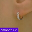 フープピアス シルバーピアス | シルバー バゲットカット ストーン ワンタッチ フープ ピアス | Silver Baguette Cut Stone One-Touch Earrings | weamondz | amondz