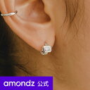 シルバー フープピアス | シルバー エメラルド カット 3ライン ワンタッチ ピアス | Silver Emerald Cut 3 Line Onetouch Earrings | weamondz | amondz