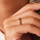 14金 K14 ブラック ナチュラル スリム バンド リング 14K Black Natural Slim Band Ring a14 amondz