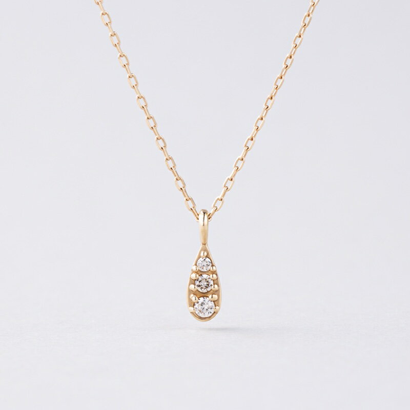 yI[_Chz10 | K10 v` _C  lbNX | 10K Petit Diamond Waterdrop Necklace | A'coll | amondz