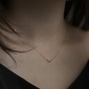 10金 | K10 プチ ダイヤ カーブ ネックレス | 10K Petit Diamond Curve Necklace | A'coll | amondz