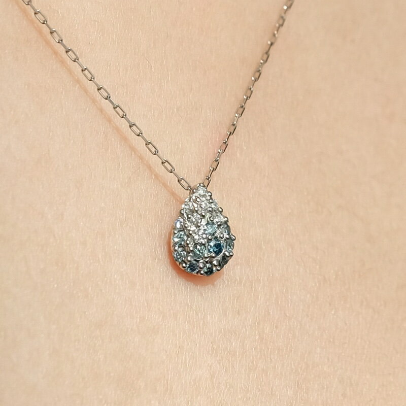 yI[_ChzACXu[ _C  lbNX | Ice Blue Diamond Waterdrop Necklace | A'coll | amondz
