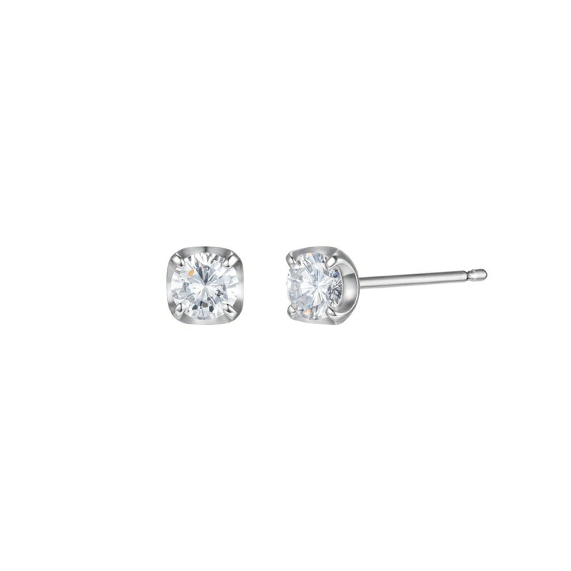 プラチナ K18 天然 ダイヤモンド 4プロン クラウン ピアス Platinum 18K Natural Diamond 4 Prong Crown Earrings amondz W amondz