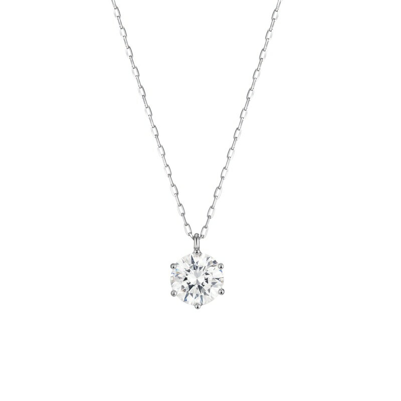 v`i K18 VR _Ch 6v lbNX | Platinum 18K Natural Diamond 6 Prong Necklace | amondz W | amondz