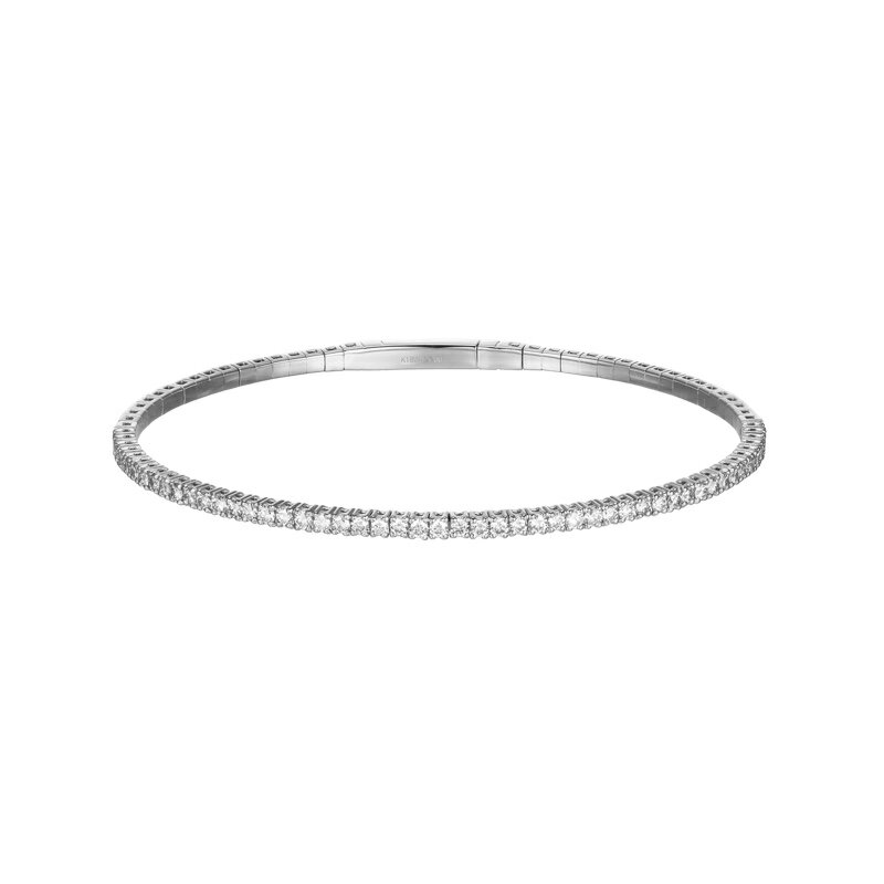 バングル 18金 | K18 天然 ダイヤモンド テニス テンション バングル | 18K Natural Diamond Tennis Tension Bangle | amondz W | amondz