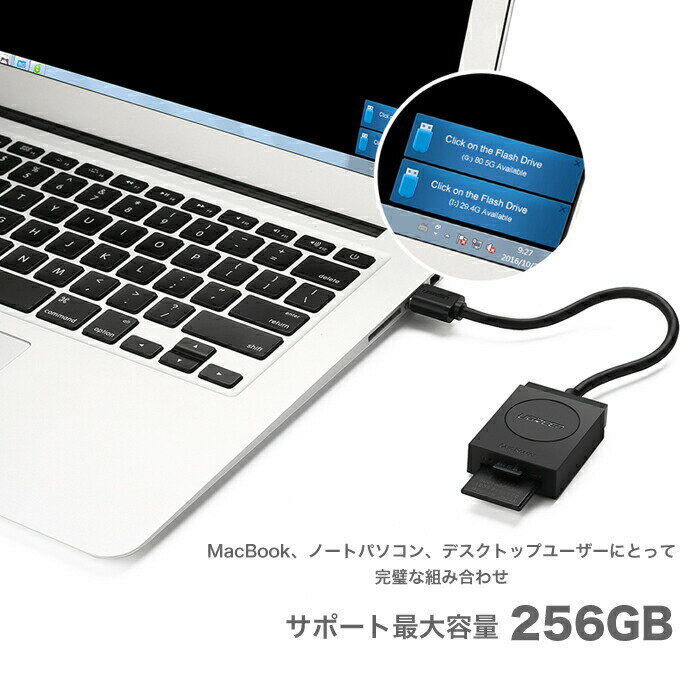 UGREEN SD�����ɥ꡼���� USB3.0 ��®���ꥫ���ɥ꡼���饤�� SD SDXC SDHC Micro SD MMC RS-MMC UHS-I PS3 PS4�ʤ��б� ���� 1ǯ�ݾ� 20250 �� CR127bk NP UG