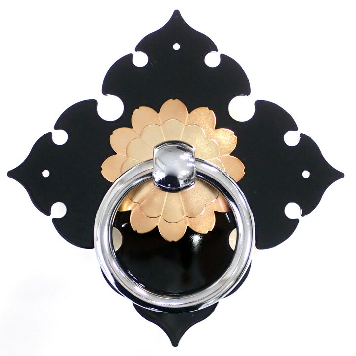 和太鼓金具太鼓用「環」(かん)4寸会津塗りAS40太鼓用取っ手(持ち手)丸かん付台座【1組(丸かん・菊座・角座)、2セット入り】