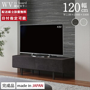 【Web限定カラー】 パモウナ テレビ台 テレビボード 幅120cm セラミック柄 石目柄 ストーン調 WV 国産 日本製 完成品 おしゃれ 高級感 TVボード TV台 ローボード リビングボード AVボード テレビラック TVラック お掃除ロボット ソフトクローズ機能 送料無料 納品日指定可能