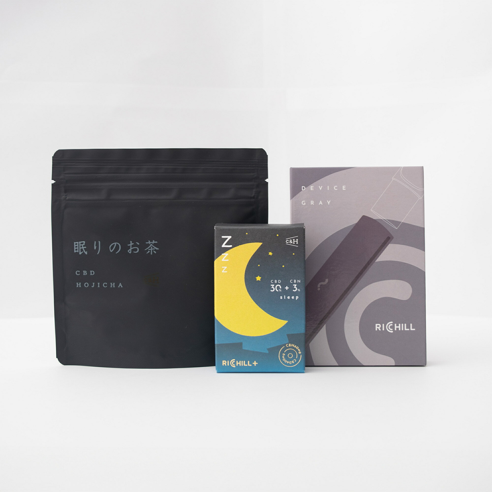 【ぐっすり睡眠3点セット】RICHILL 眠りのお茶 CBD Pod デバイス 3点セット お茶 CBD CBD30% VAPE べイプ 電子タバコ カートリッジ リキッド RICHILL正規品 シーシャ 持ち運び VAPE 加熱式タバコ 充電式 日本製 リッチル yooz ヨーズ