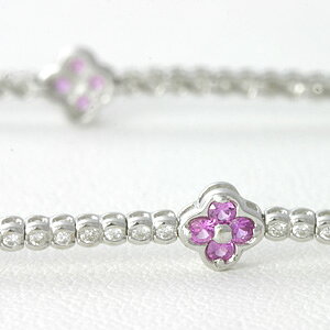 Sapphire - 【ポイント2倍】ピンクサファイア & ダイヤモンド ブレスレット K18WG【送料無料】 sapphire サファイア ブレスレット 18k 18金 レディース