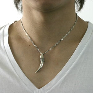 ネックレス メンズ 牙 シルバー925 [MODEAL] SILVER925 MEN'S NECKLACE 【送料無料】 男性 ネックレス メンズ 人気 30代 ブランド 角 スタッズ ホーン
