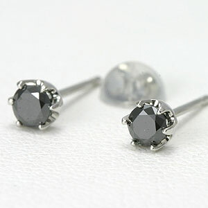 プラチナブラックダイヤモンドピアス TOTAL 0.2ct pierce 人気 一粒ダイヤ ピアス メンズ 両耳 レディース