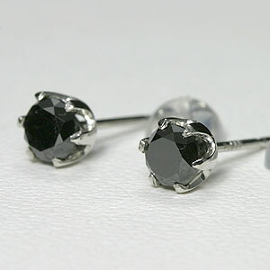 プラチナ ブラックダイヤ ピアス TOTAL0.6ct 宝石鑑別書付【送料無料】【black diamond pierce】一粒 ダイアモンド レディース メンズ ピアス 両耳