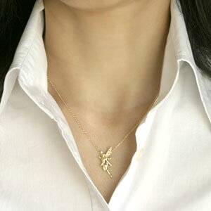 CHELSEA Ave.のフェアリー ダイヤネックレス K18ゴールド【送料無料】diamond fairy necklacek18 18金 妖精 天使｜アングル2