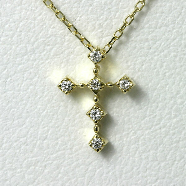 ダイヤ クロス ネックレス k1818K ゴールド 18金 ネックレス ミニ レディース 小さめ クロス ダイヤモンド 十字架