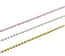 チェーンブリオン 1mm 全長20cm ピンク/ゴールド/シルバー