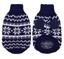 ※在庫処分セール※【雪柄ニット 波模様 ハイネック】ペット用 セーター 雪模様 タートルネック 送料無料