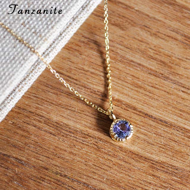 樂天商城 - タンザナイト K18 18金 18k シンプル ネックレス レディース ゴールド 12月 誕生石 タンザナイト 4mm 4ミリ 18金 18k チェーン ロングチェーン イエローゴールド ピンクゴールド ホワイトゴールド