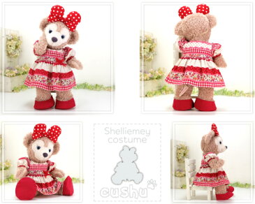 シェリーメイ 洋服 コスチューム ぬいぐるみ用 服 着せ替え Sサイズ おしゃれ ディズニー シー くま Duffy Shelliemey 【293s ワンピースとリボンとバレエシューズの3点セット】