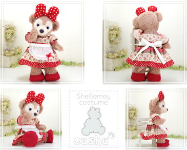 シェリーメイ 洋服 コスチューム ぬいぐるみ用 服 着せ替え Sサイズ おしゃれ ディズニー シー くま Duffy Shelliemey 【298s ワンピースとリボンとエプロンとバレエシューズの4点セット】