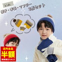 【倉庫移転の為全品半額】 【帽子 マフラー 手袋 3点セット】 キッズ ニット帽 子供服 マフラー 手袋 男の子 女の子 レッド イエロー グレー ネイビー 冬...
