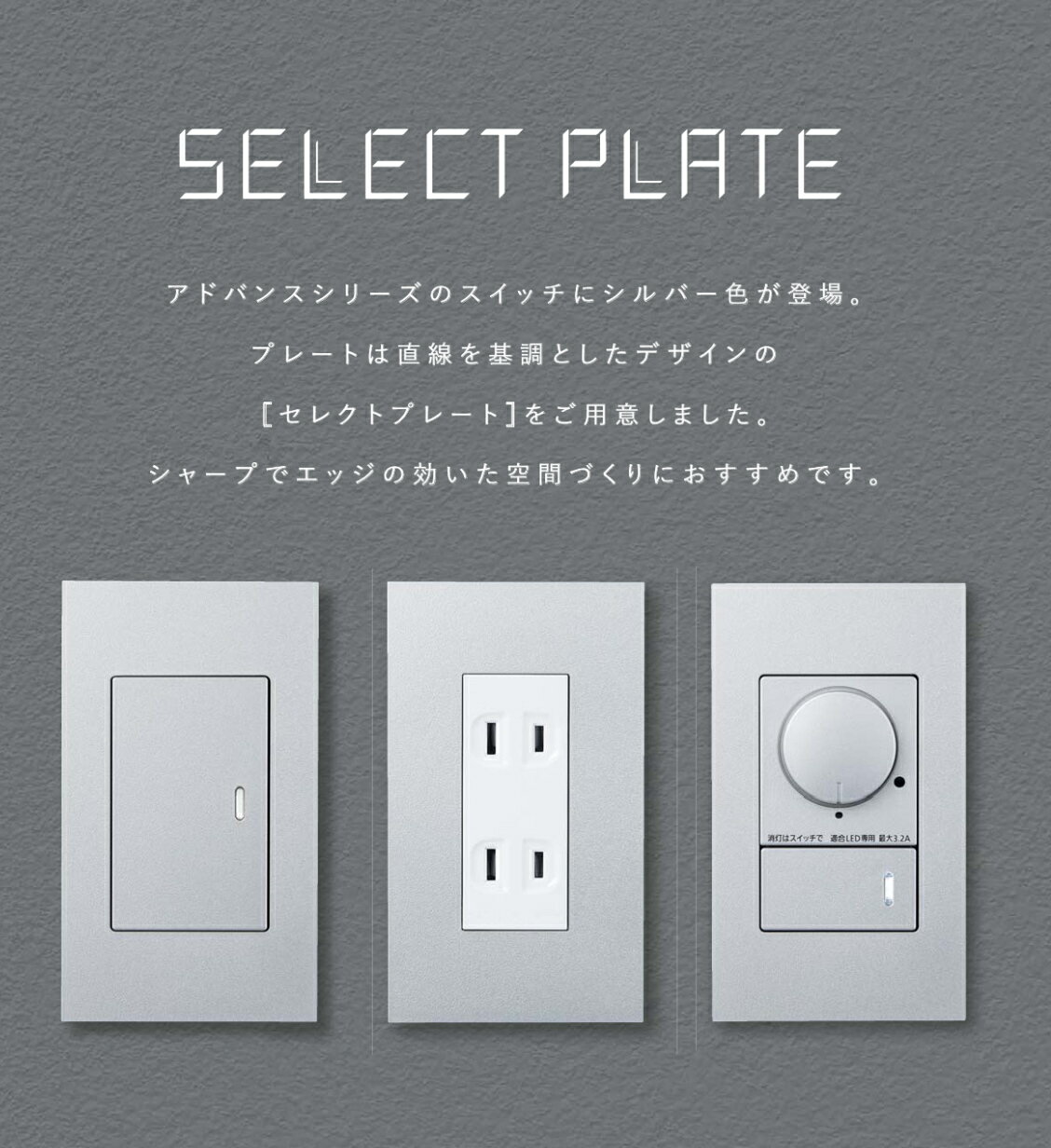 パナソニック WTA8101CS アドバンスシリーズセレクトスイッチプレート1連用（シルバー）プレートのみ
