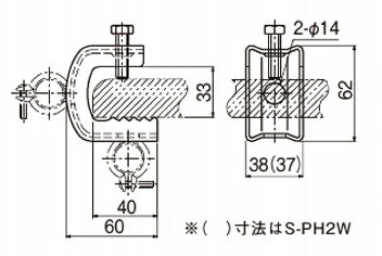 ネグロス電工 Z−PH2Wパイラック本体　一般形綱用管支持金具（溶融亜鉛めっき仕上げ）
