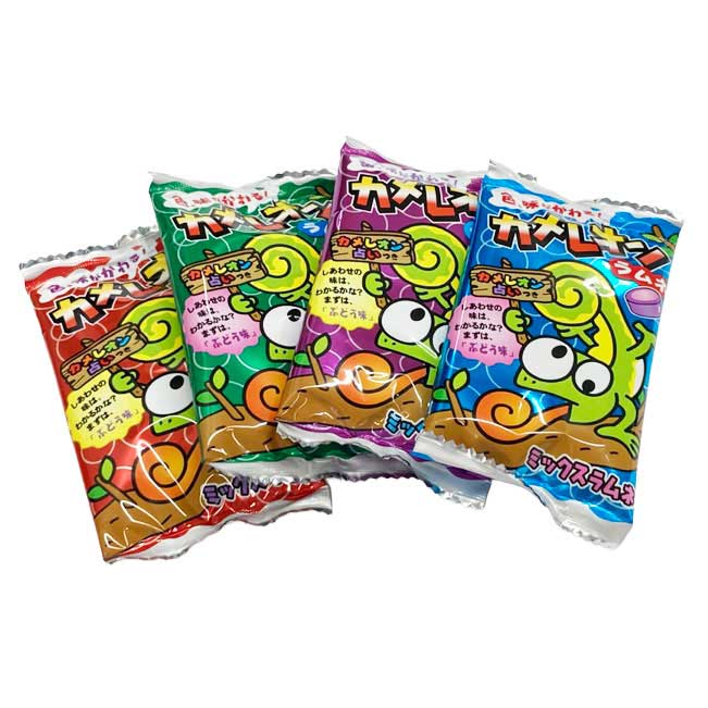 らんらん おもちゃ お祭り 景品のキッコー製菓 カメレオンラムネ 30個装入｜アングル3