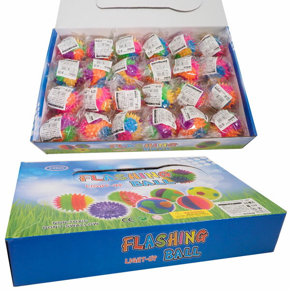 光るピカピカカラフルイガイガボール笛付【24個セット】(sy4026) 3