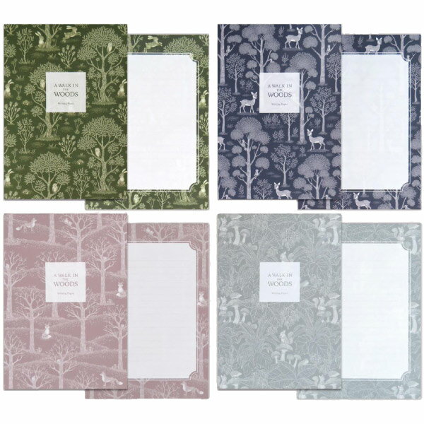 A5 便箋 森の散歩 18枚 4柄セット