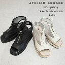 【2024春夏新作】ATELIER BRUGGE アトリエブルージュ シアーブーティサンダル サンダル レディース ブーツサンダル シアー オープントゥ メッシュ チュール サマーブーツ ジップ ミドルヒール 3cmヒール ブラック 黒 ホワイト 白