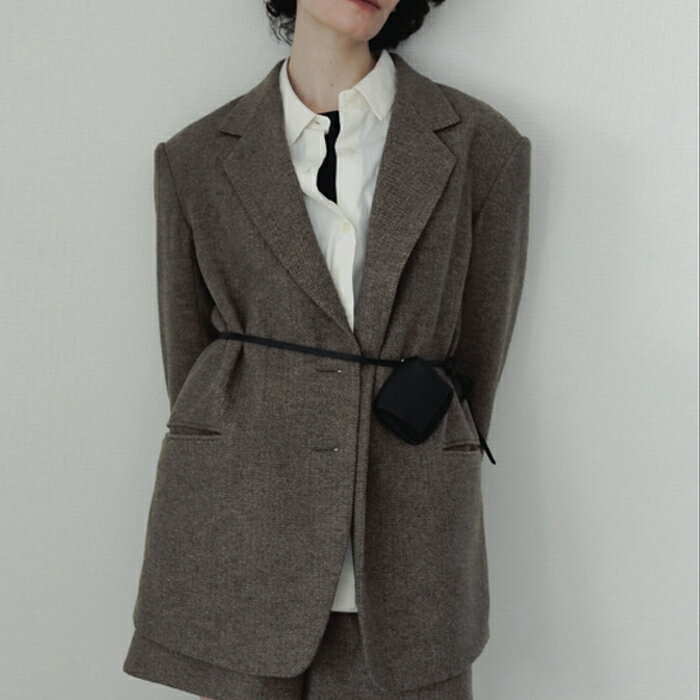 【即納】【2025秋冬新作】anuke アンヌーク Herringbone Wool Jacket ヘリンボーンウールジャケット ヘリンボーン ウール ジャケット ウールジャケット ジャケット ロングジャケット オーバージャケット ブラウン ベージュ 62520106のサムネイル