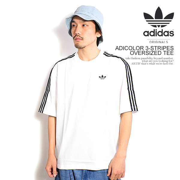 乐天商城 - アディダス オリジナルス Tシャツ adidas Originals ADICOLOR 3-STRIPES OVERSIZED TEE メンズ 半袖 オーバーサイズ 送料無料 ストリート スポーツ