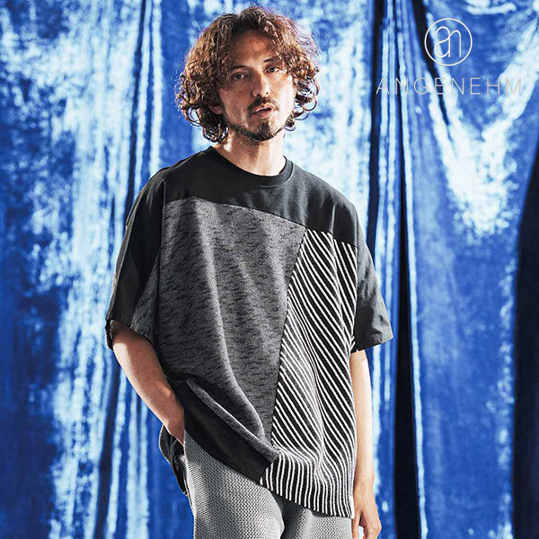乐天商城 - 2026 春夏 先行予約 5月上旬～中旬入荷予定 アンゲネーム Tシャツ ANGENEHM Random Panel Jacquard T-shirt メンズ 送料無料 キャンセル不可