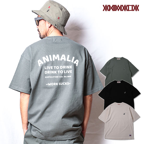 アニマリア Tシャツ ANIMALIA BIG SILHOUETTE HEAVEY OZ. TEE - WORK SUCKS メンズ 半袖