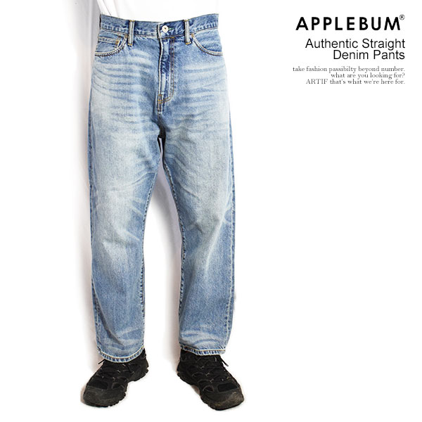 乐天商城 - アップルバム パンツ APPLEBUM Authentic Straight Denim Pants メンズ デニムパンツ ストレートデニム 送料無料 ストリート