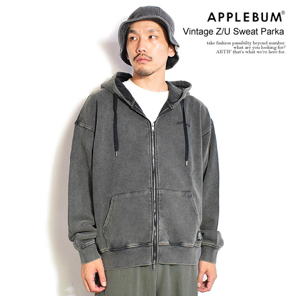 乐天商城 - アップルバム パーカー APPLEBUM Vintage Z/U Sweat Parka メンズ ジップアップパーカー スウェット ピグメント加工 送料無料 ストリート