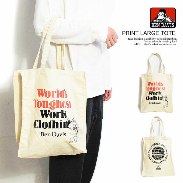 楽天CRESCENT LOTUSベンデイビス トートバッグ BEN DAVIS PRINT LARGE TOTE メンズ バッグ エコバッグ プリントトート ストリート