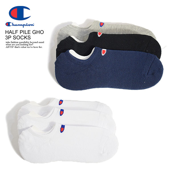 CHAMPION チャンピオン 靴下 3足組 スニーカーソックス ゴーストソックス HALF PILE GHOST 3P SOCKS メンズ おしゃれ