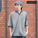 30%OFF SALE セール コアセルベート ポロシャツ COACERVATE Knit sew Key Neck Polo Shirts メンズ 半袖 総柄...