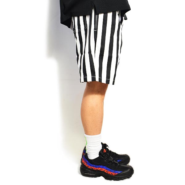 クックマン ショートパンツ COOKMAN CHEF SHORT PANTS WIDE STRIPE -BLACK- ストリート系 ファッション