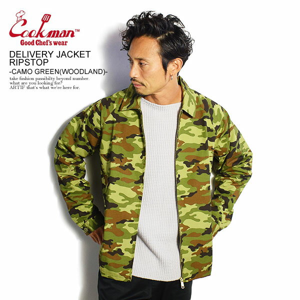 クックマン ジャケット COOKMAN DELIVERY JACKET -CAMO GREEN(WOODLAND)- ストリート系 ファッション