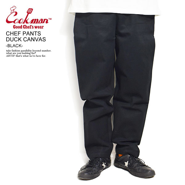 COOKMAN クックマン パンツ シェフパンツ イージーパンツ CHEF PANTS DUCK CANVAS BLACK 231-23806 33874 メンズ レディース