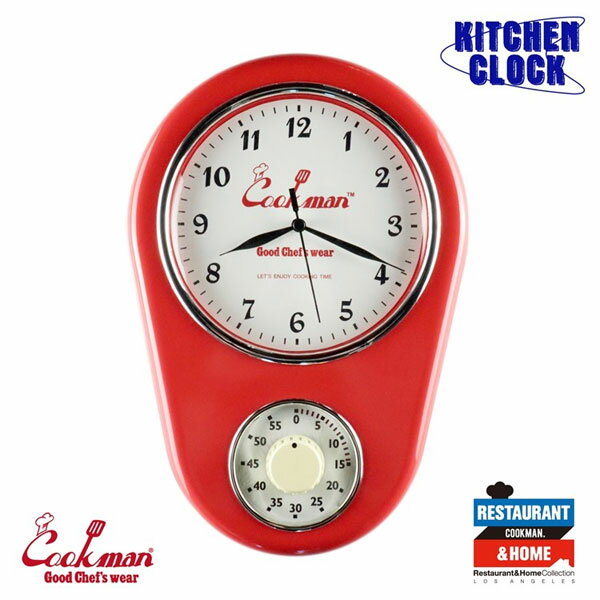 COOKMAN クックマン キッチンクロック 時計 掛け時計 キッチンタイマー KITCHEN CLOCK RED RED メンズ レディース 男女兼用 コック...