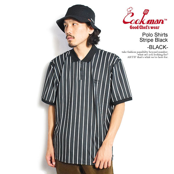 NbN} |Vc COOKMAN Polo Shirts Stripe Black -BLACK- Y  hCf  Xg[g