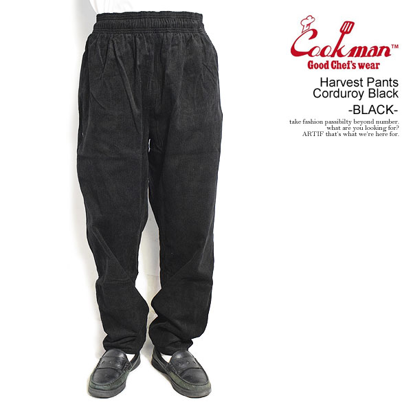 乐天商城 - クックマン パンツ COOKMAN Harvest Pants Corduroy Black -BLACK- メンズ シェフパンツ ハーヴェストパンツ コーデュロイ 送料無料 ストリート