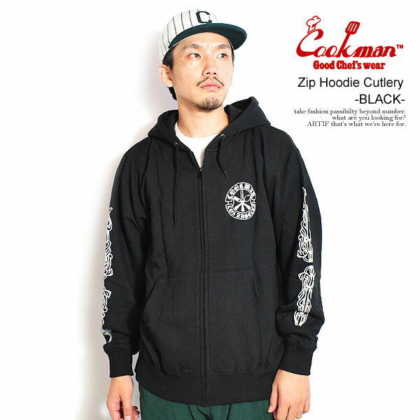 åޥ ѡ COOKMAN Zip Hoodie Cutlery -BLACK-  åץѡ å ΢ѥ ̵ ȥ꡼